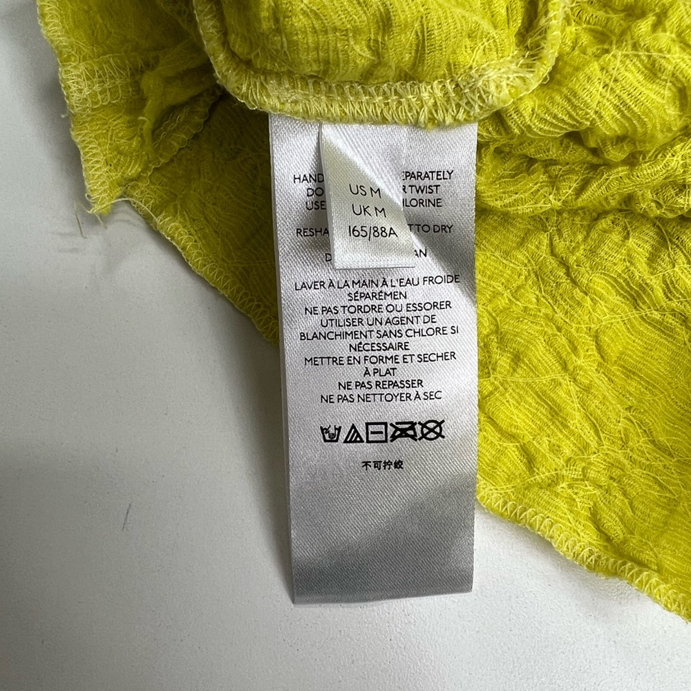 Urban Outfitters Yellow Button Front Cropped Ruffled Stretch Shirt Size Medium - Picture 7 of 11